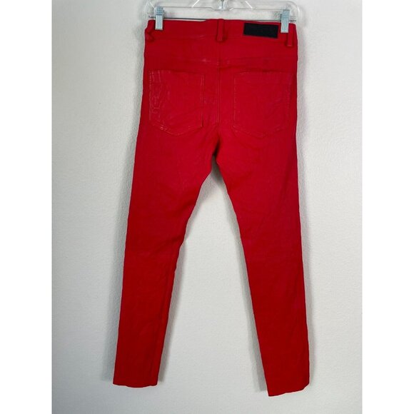 Zadig and Voltaire Womens 36 Small Phlame Pants Crinkled Lamb Leather in Red - Picture 9 of 14